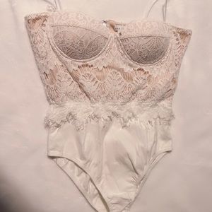 Rare London lace bodysuit in white